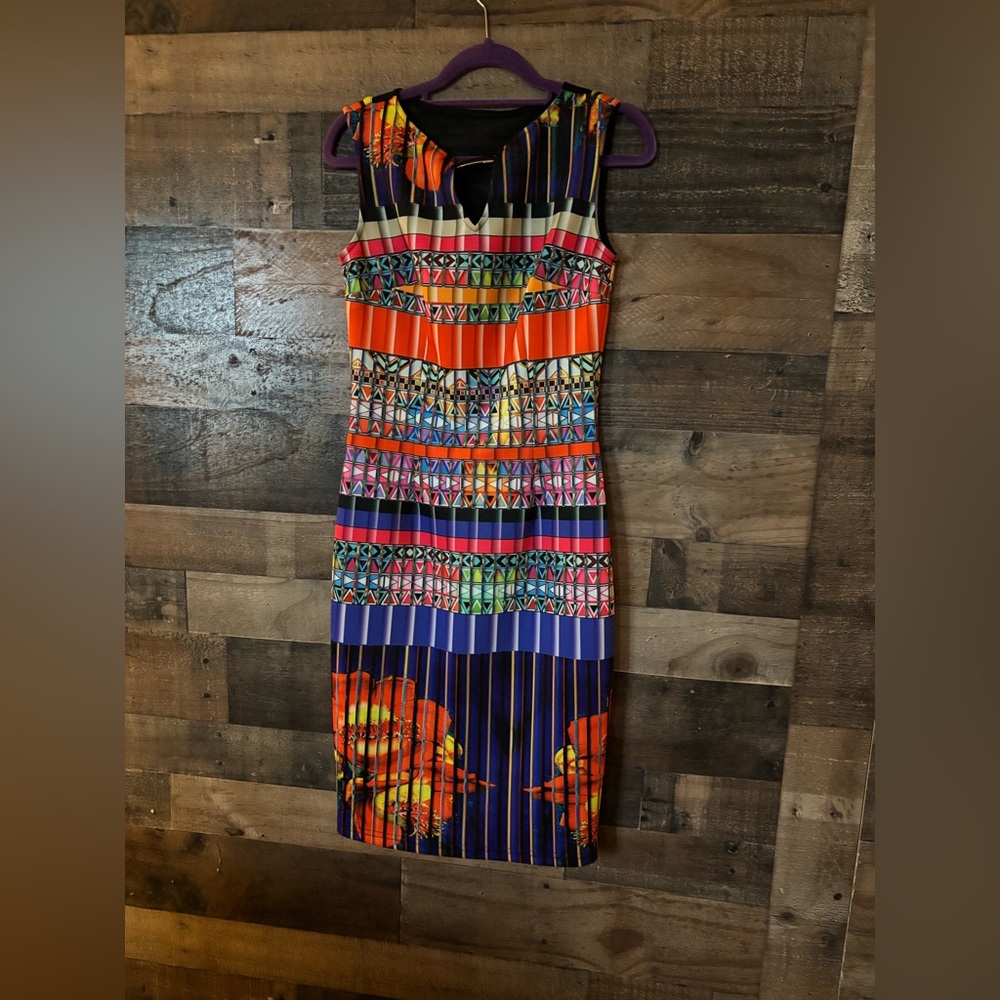 Joseph Ribkoff Colorful Geometric Midi Dress